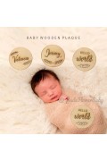 Papan Nama Bayi Kayu Hospital Board Custom Baby Plaque 15cm